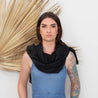 100% Cashmere sustainable naturally dyed super soft Scarf - Tavy Tavy hand dyed California - Dark Gray Smoke Grey Graphite Charcoal